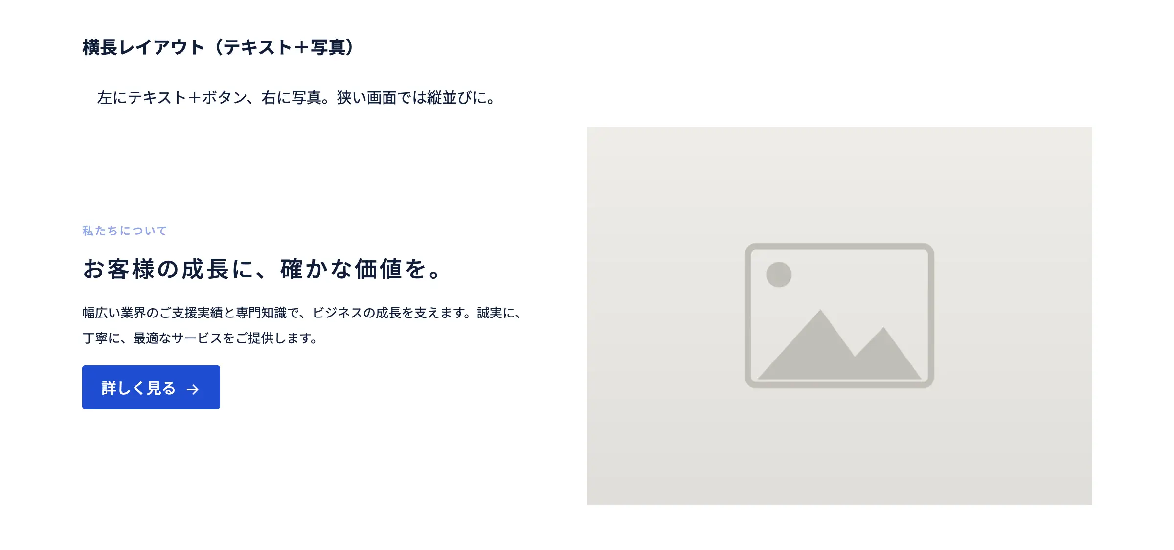 横長レイアウト（テキスト＋写真）